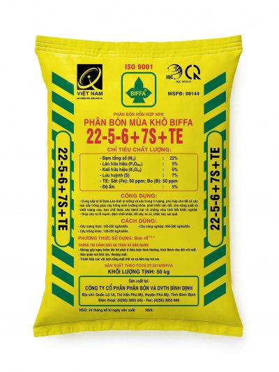 PHÂN BÓN MÙA KHÔ BIFFA 22-5-6+7S+TE